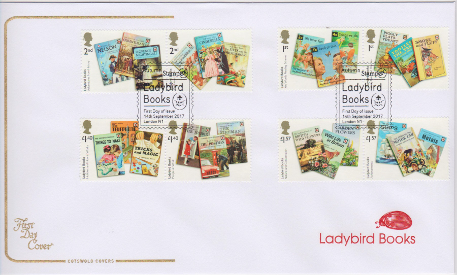 2017 - First Day Cover "Ladybird Books", COTSWOLD, Autumn Stampex London N1 Postmark